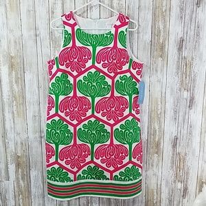 London Times printed cotton sateen shift dress